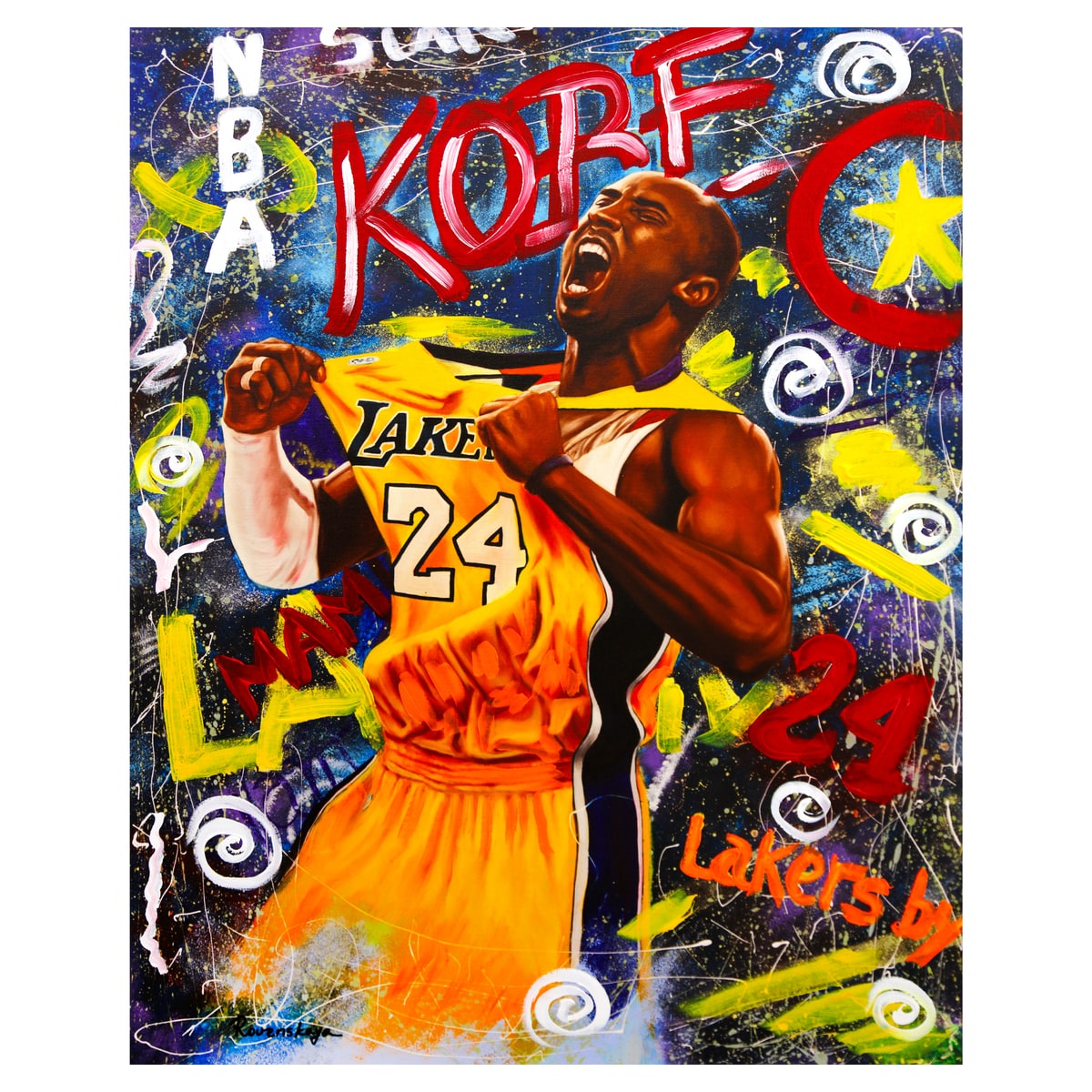 Nastya Rovenskaya- Mixed Media on Canvas "Kobe"