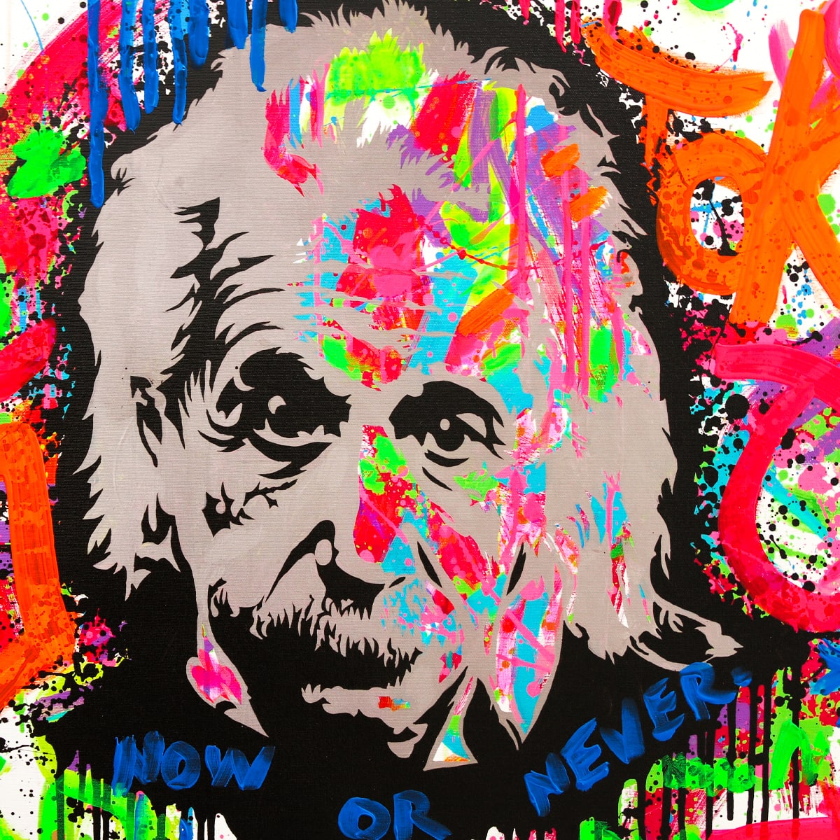 Nastya Rovenskaya- Mixed Media on Canvas "Einstein is Right Again"