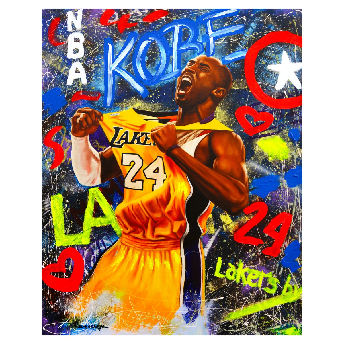 Nastya Rovenskaya- Mixed Media on Canvas "Kobe"
