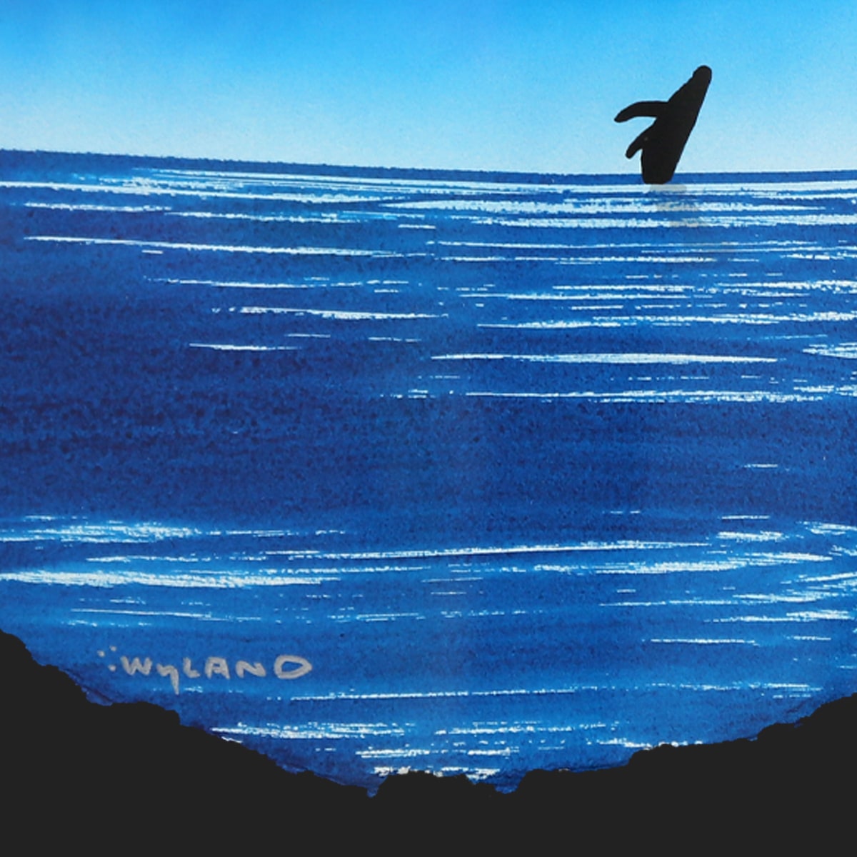 Wyland- Original Watercolor Painting on Deckle Edge Paper