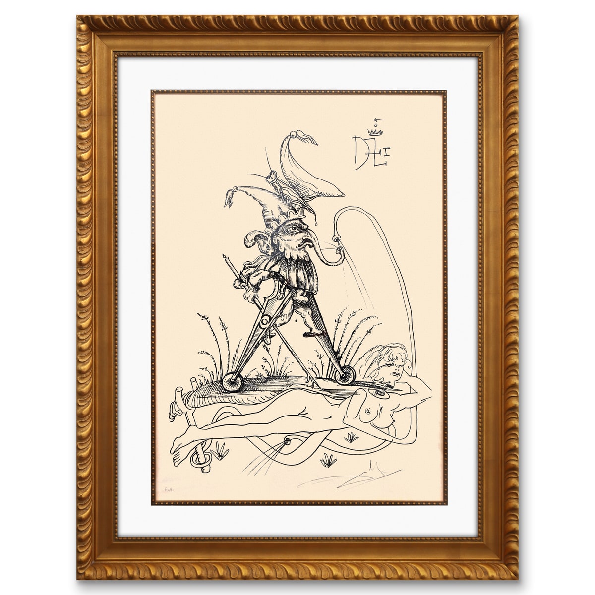 Salvador Dali- Original Lithograph from Gouache and Collage "Les Songes Drolatiques de Pantagruel"