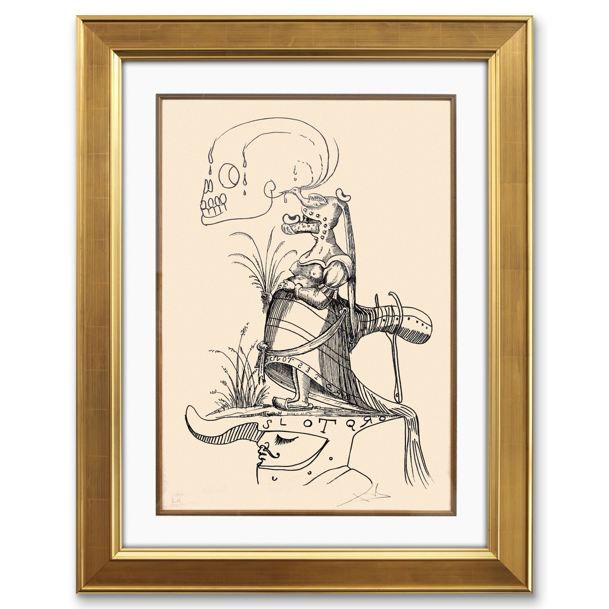 Salvador Dali- Original Lithograph from Gouache and Collage "Les Songes Drolatiques de Pantagruel"