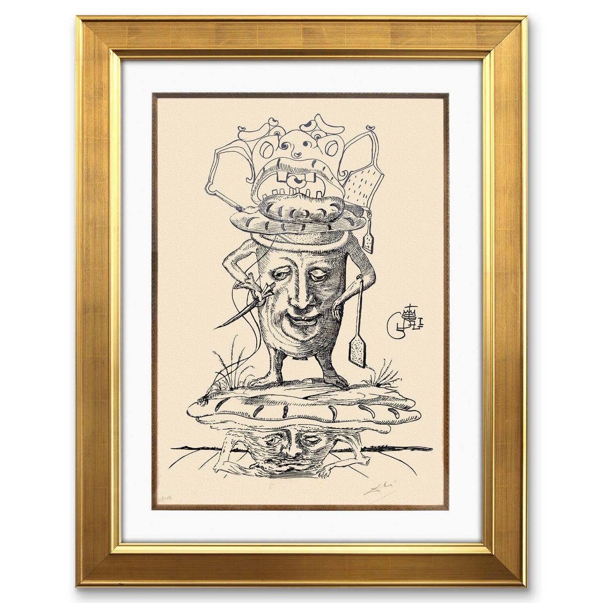 Salvador Dali- Original Lithograph from Gouache and Collage "Les Songes Drolatiques de Pantagruel"