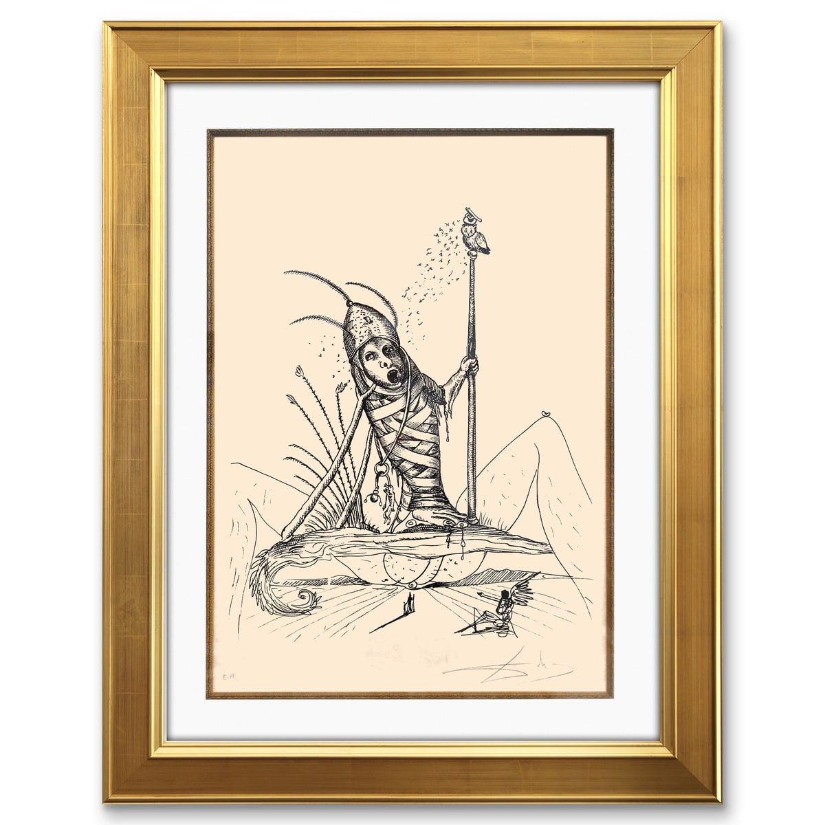 Salvador Dali- Original Lithograph from Gouache and Collage "Les Songes Drolatiques de Pantagruel"