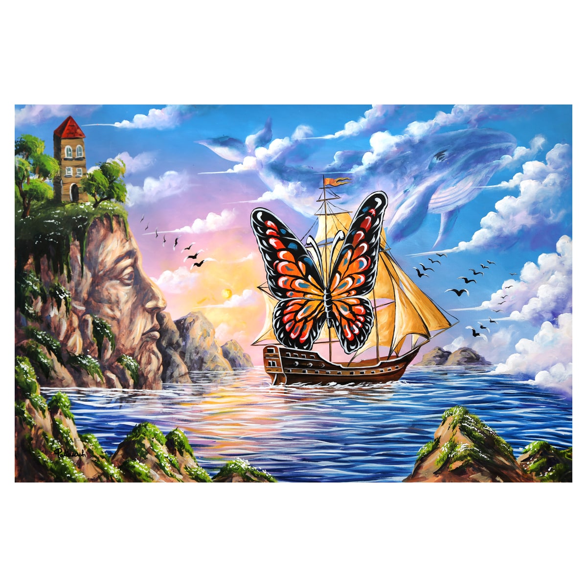 Eugene Poliarush- Original Oil on Canvas "Coastal Serenity"