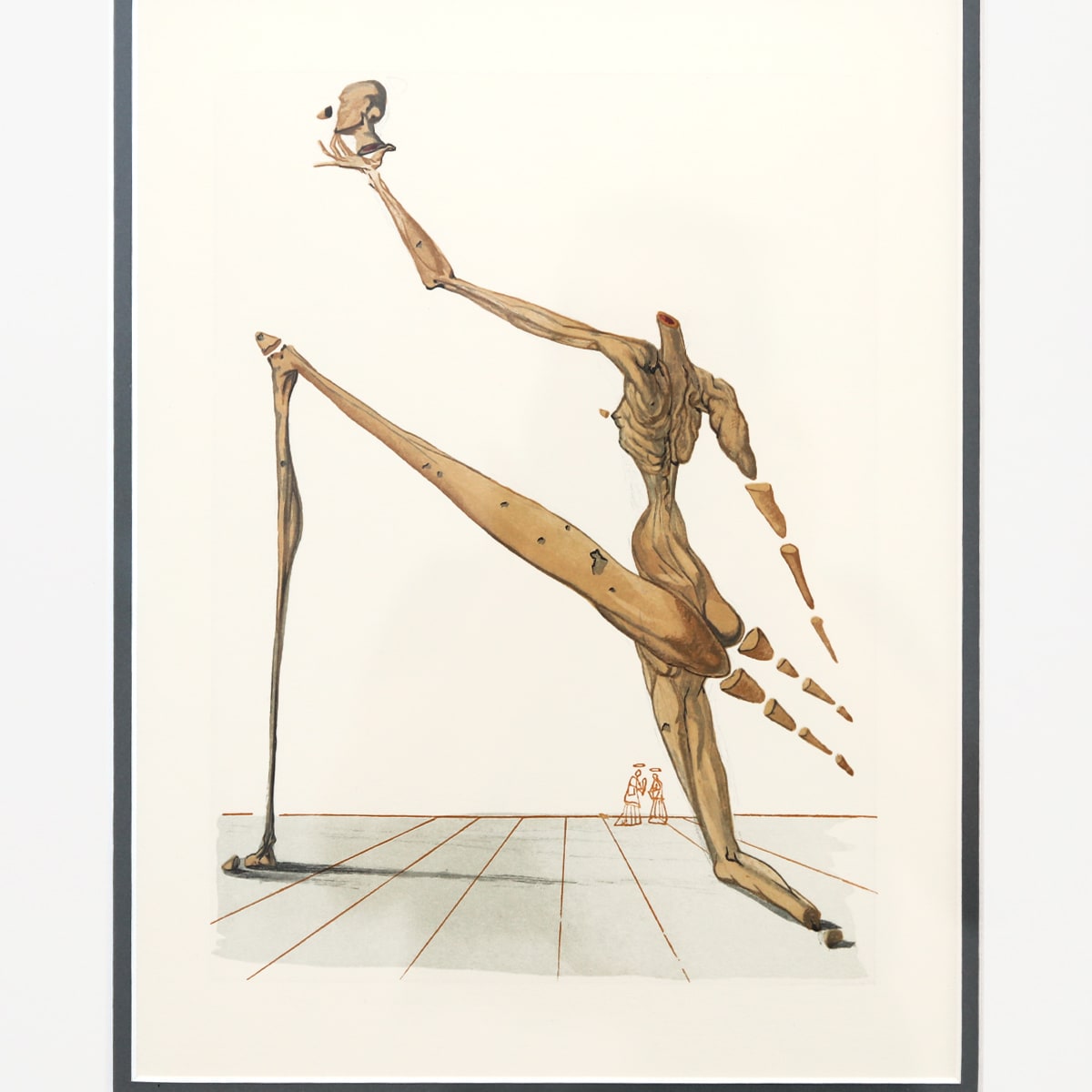 Salvador Dali- Original Color Woodcut on B.F.K. Rives Paper "Inferno 28"