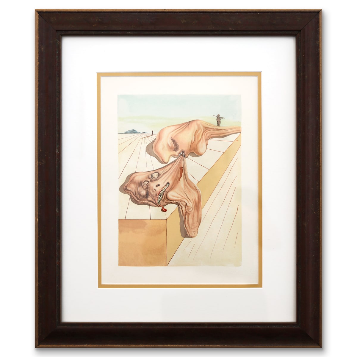 Salvador Dali- Original Color Woodcut on B.F.K. Rives Paper "Inferno 30"