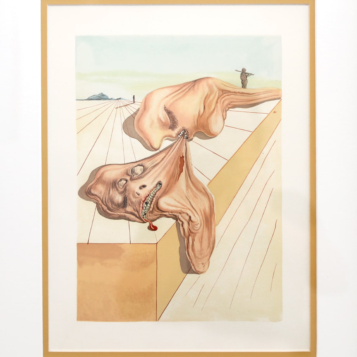 Salvador Dali- Original Color Woodcut on B.F.K. Rives Paper "Inferno 30"