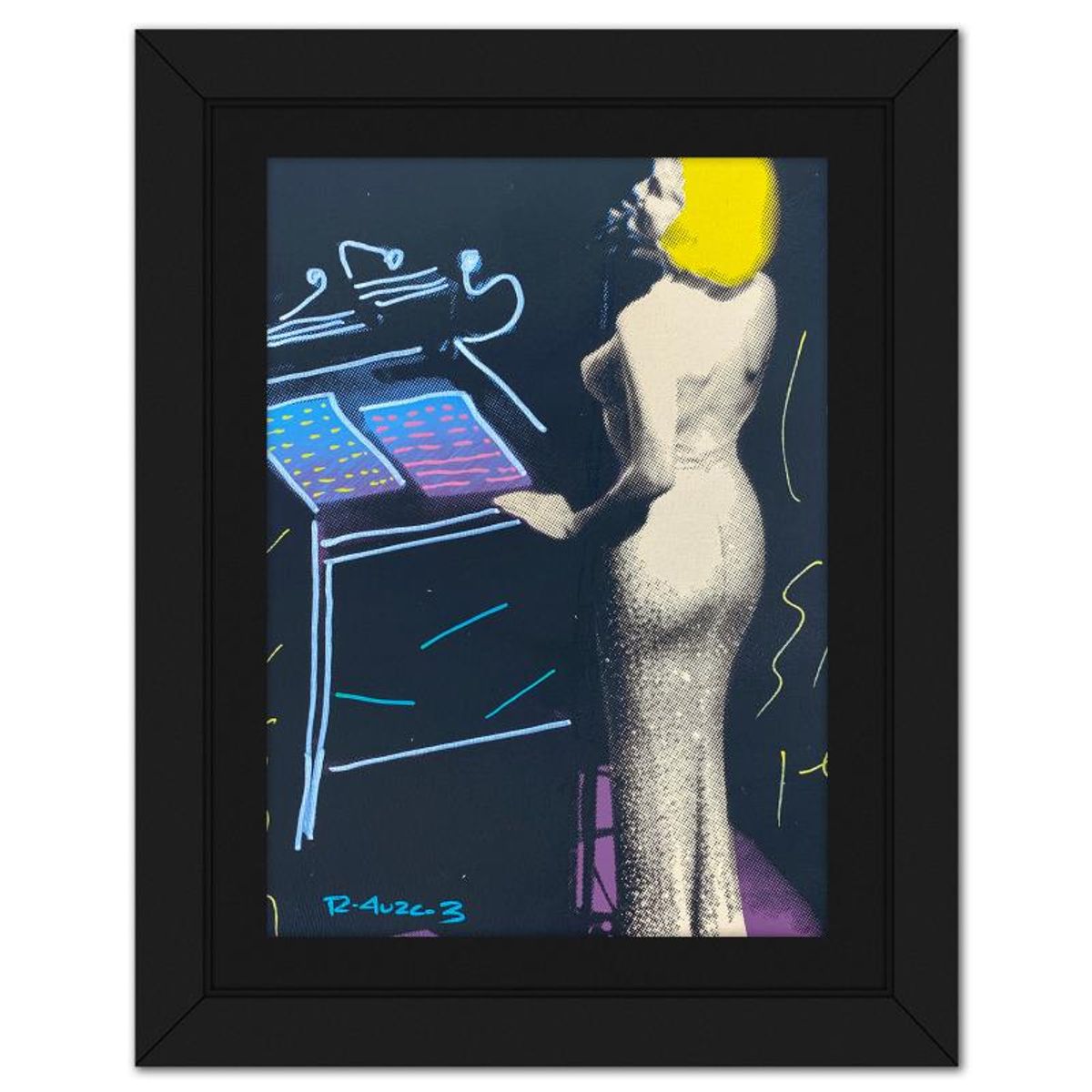 Ringo Daniel Funes, "Happy Birthday Mr President" Framed One-of-a-Kind Mixed Media on Canvas, Hand Signed with Letter of Authenticity.