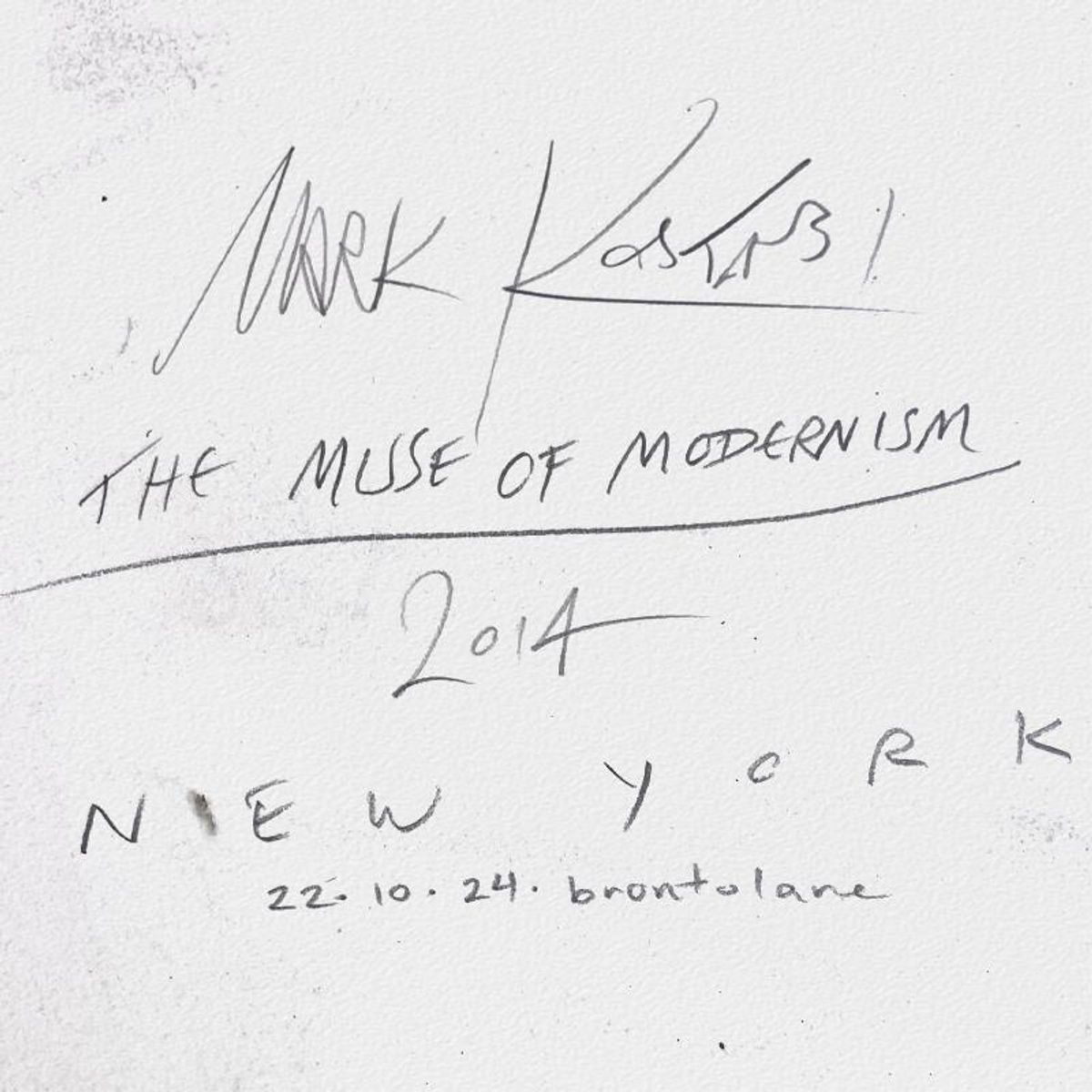 Mark Kostabi, "The Muse of Modernism" Framed Original Drawing on Paper, Hand Signed with Certificate of Authenticity