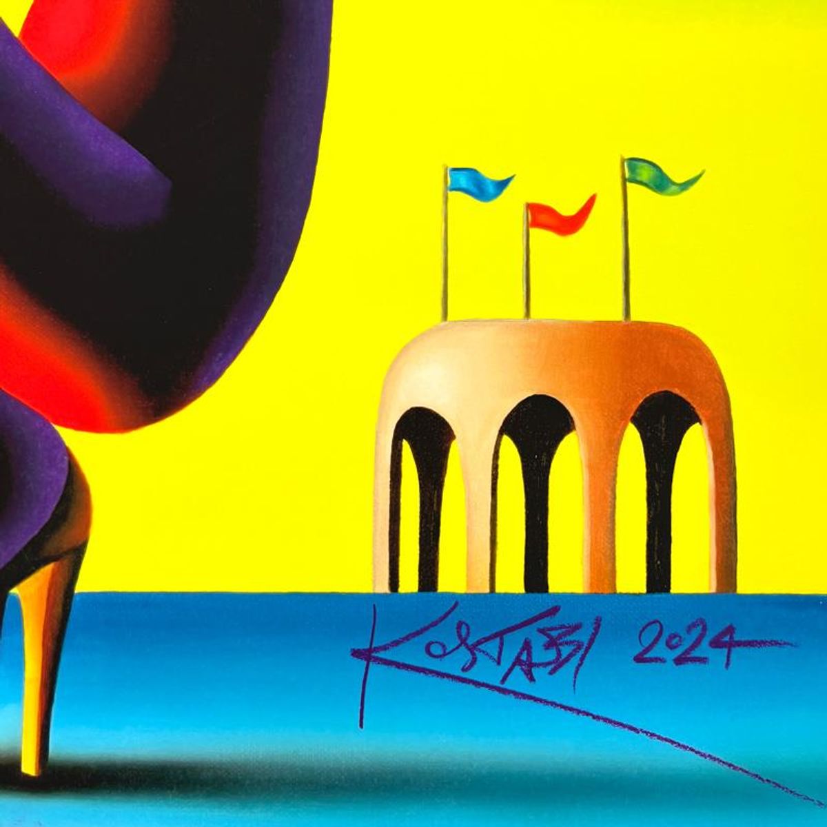 Mark Kostabi, "Transdimensional" Limited Edition, MP Numbered 9/15 and Hand Signed with Letter of Authenticity.