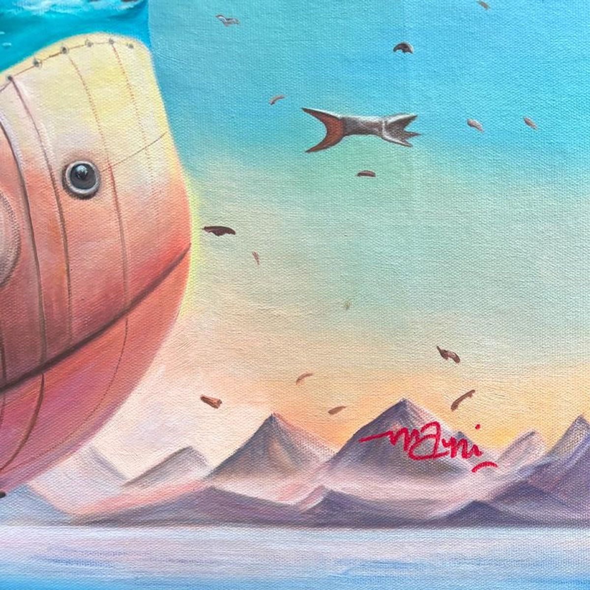 Mani, Hand Signed Original Acrylic Painting on Canvas with Letter of Authenticity.