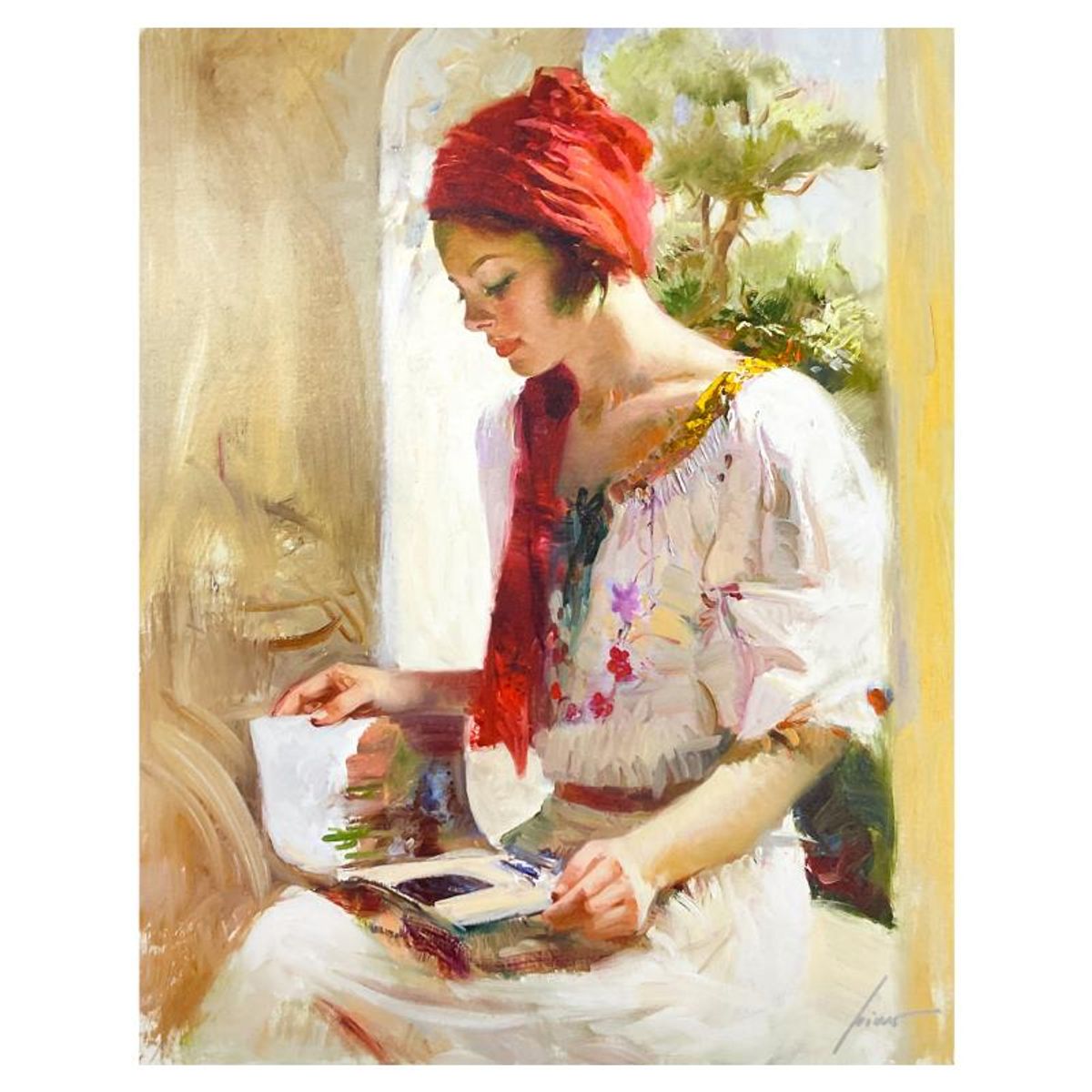 Pino (1939-2010), "Divine" Limited Edition on Canvas, Numbered and Hand Signed with Certificate of Authenticity.