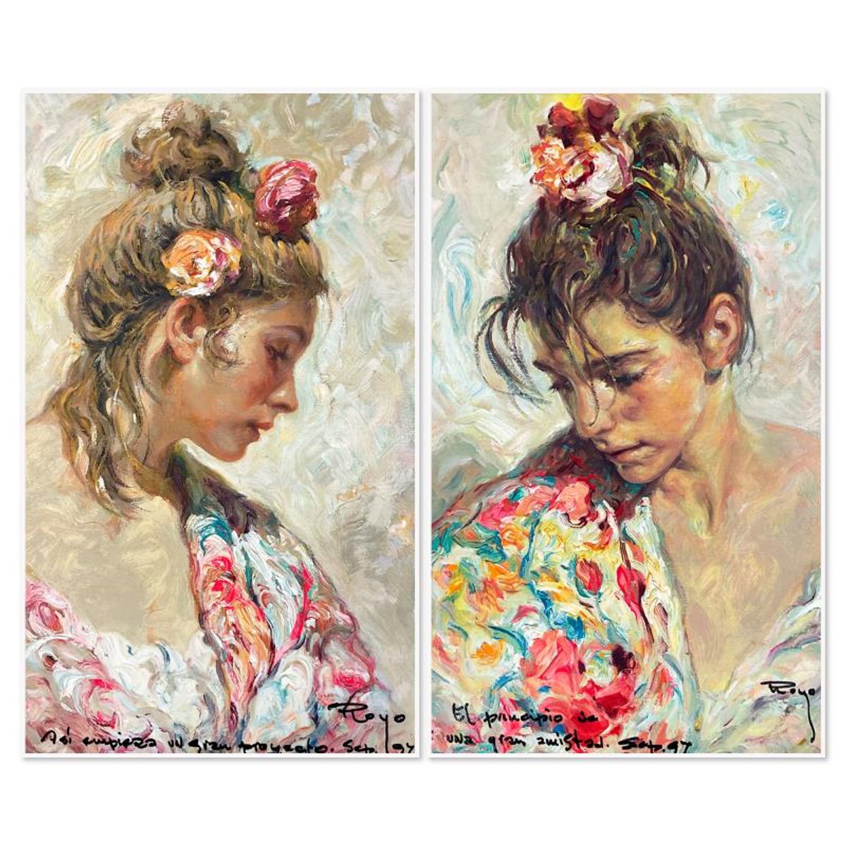 Royo, "Shall (Suite)" Hand Signed Serigraph on Clayboard, Hand Signed with Letter of Authenticity.