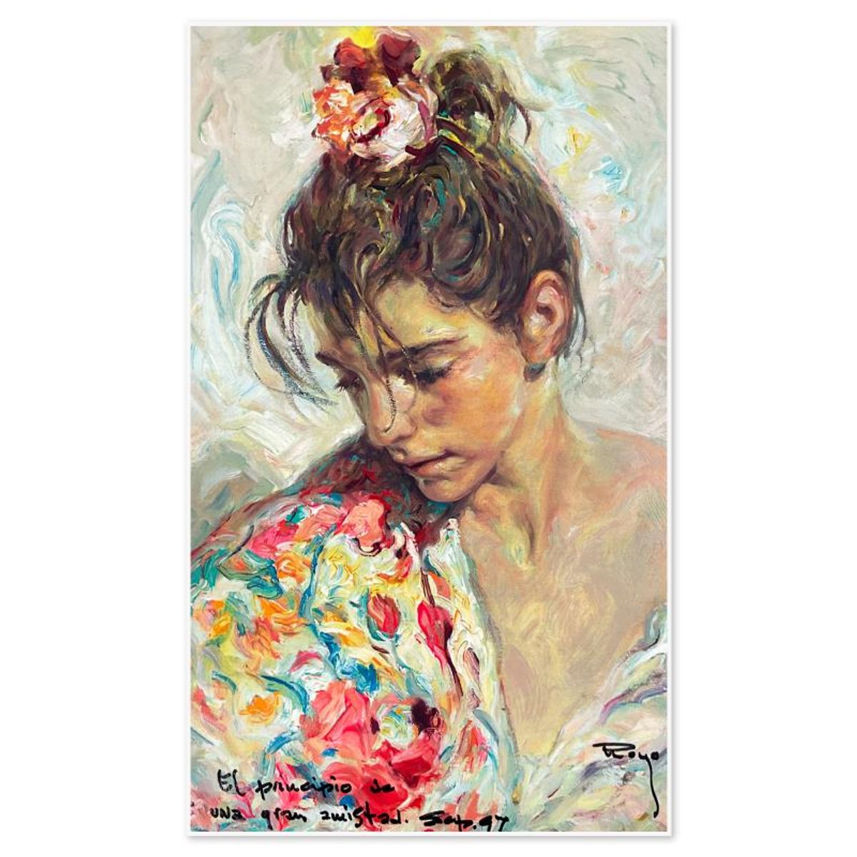 Royo, "Shall (Suite)" Hand Signed Serigraph on Clayboard, Hand Signed with Letter of Authenticity.