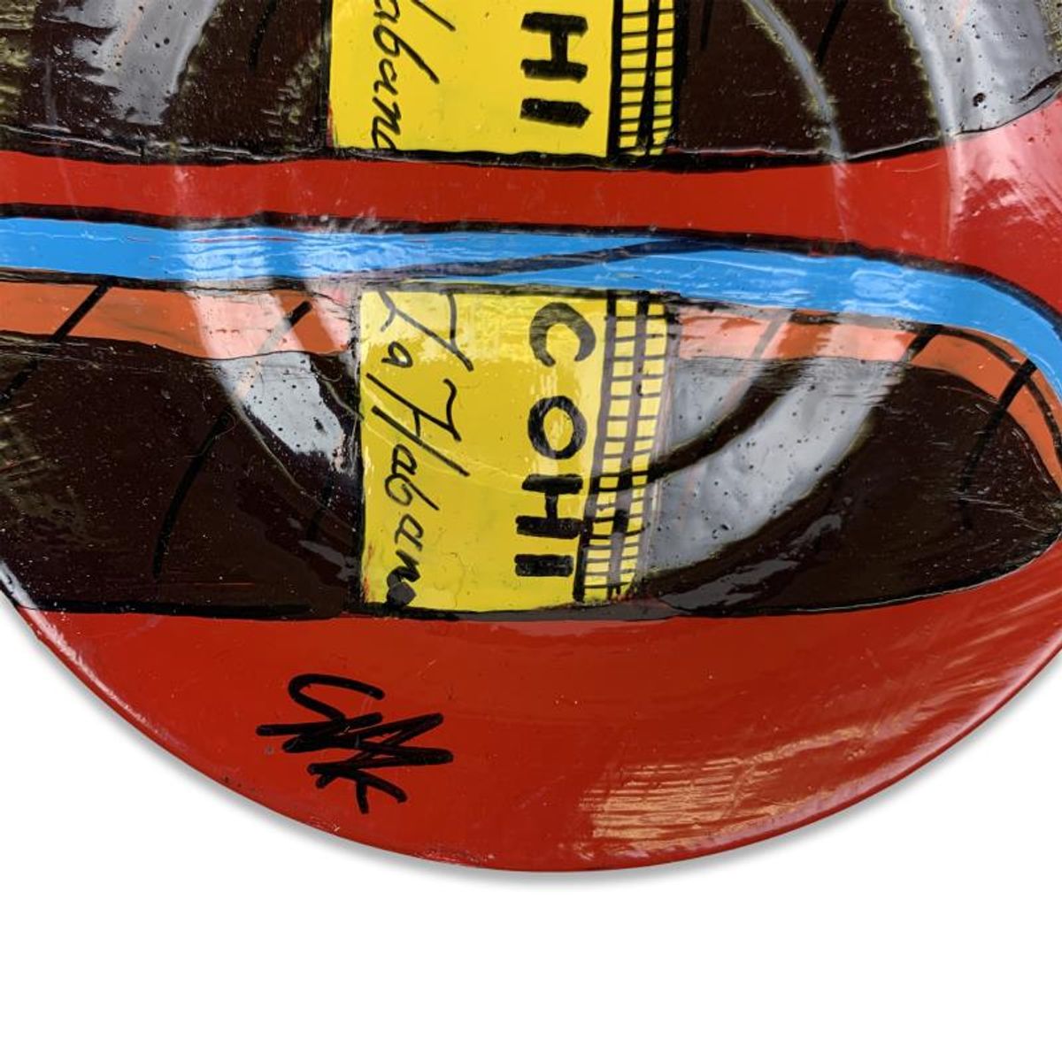 Steve Kaufman (1960-2010), "COHIBA" Hand Painted Plate, Hand Signed with Letter of Authenticity.