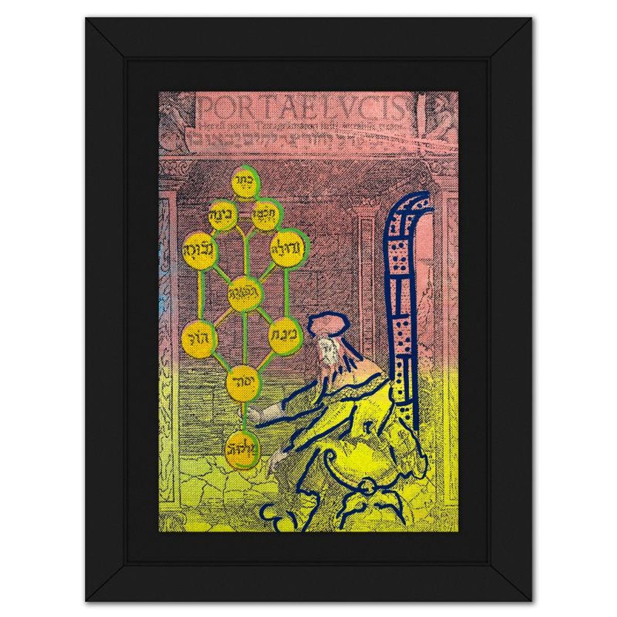 Steve Kaufman (1960-2010), "Kabbalah" Framed Hand Embellished Limited Edition Silscreen, Numbered 6/50 Inverso and Hand Signed with Letter of Authenticity
