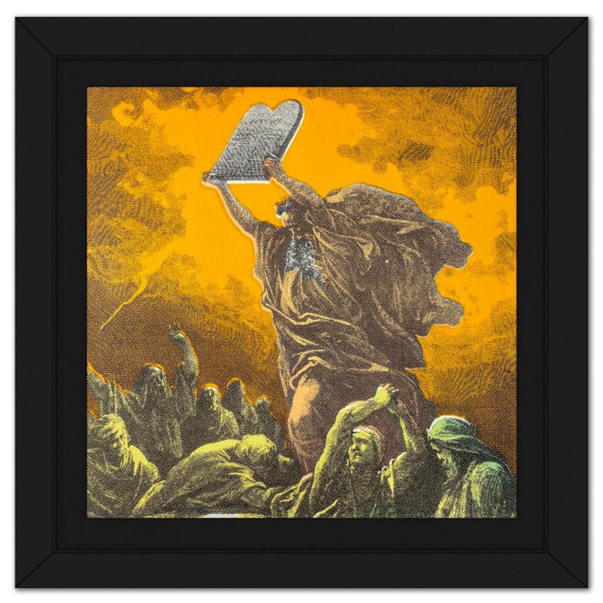 Steve Kaufman (1960-2010), "Moses & the Ten Commandments" Framed Hand Embellished Limited Edition Silscreen, Numbered AP 7/50 Inverso and Hand Signed with Letter of Authenticity