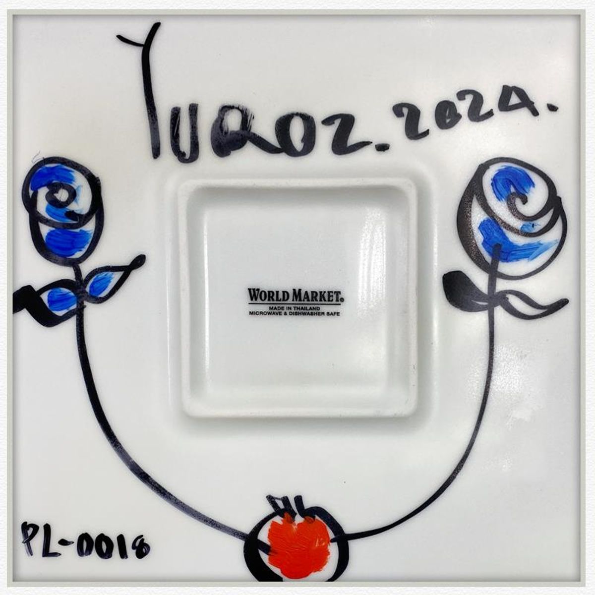 Yuroz, Framed Hand Painted Ceramic Plate, Hand Signed with Letter of Authenticity.