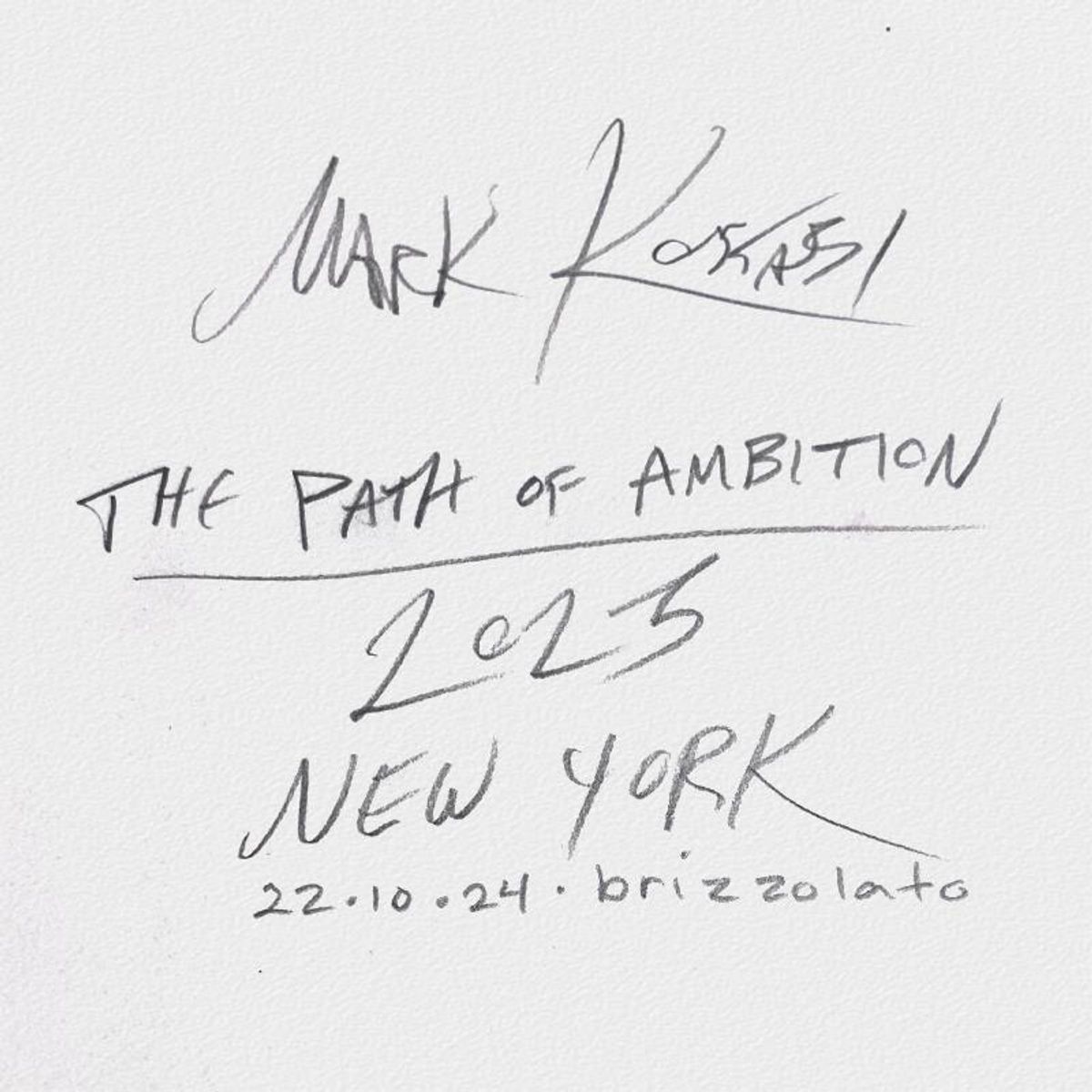 Mark Kostabi, "The Path of Ambition" Framed Original Drawing on Paper, Hand Signed with Certificate of Authenticity