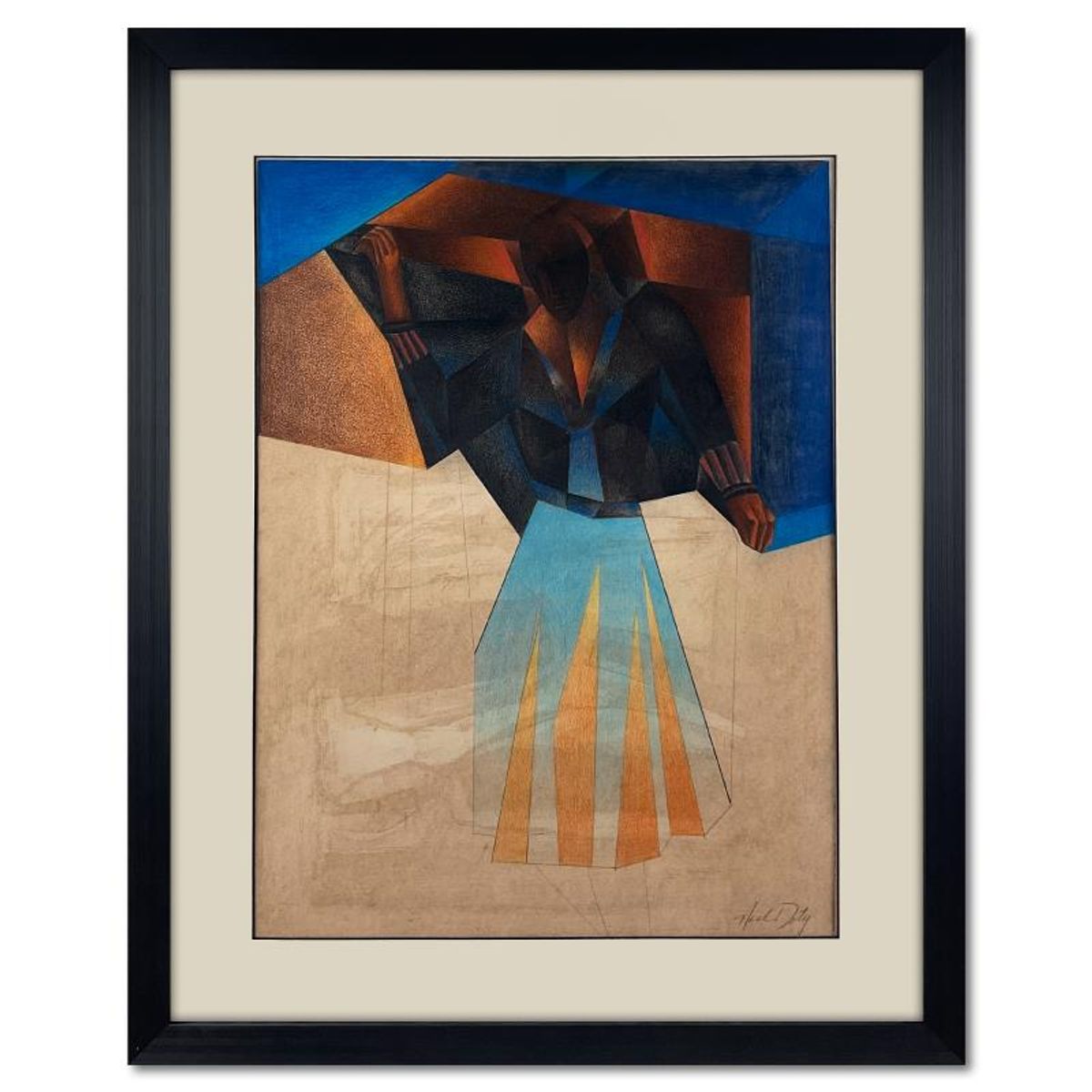 Neal Doty (1941-2016), Framed Original Mixed Media Drawing, Hand Signed with Letter of Authenticity.