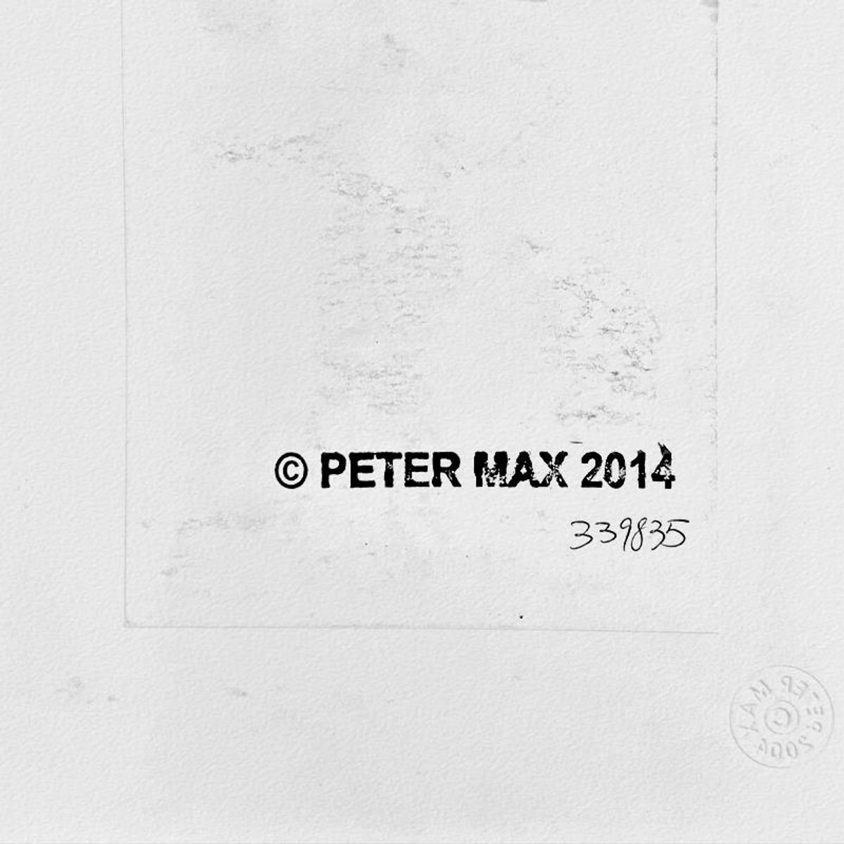 Peter Max, Framed One-of-a-Kind Mixed Media, Hand Signed with Registration Number Certifying Authenticity.
