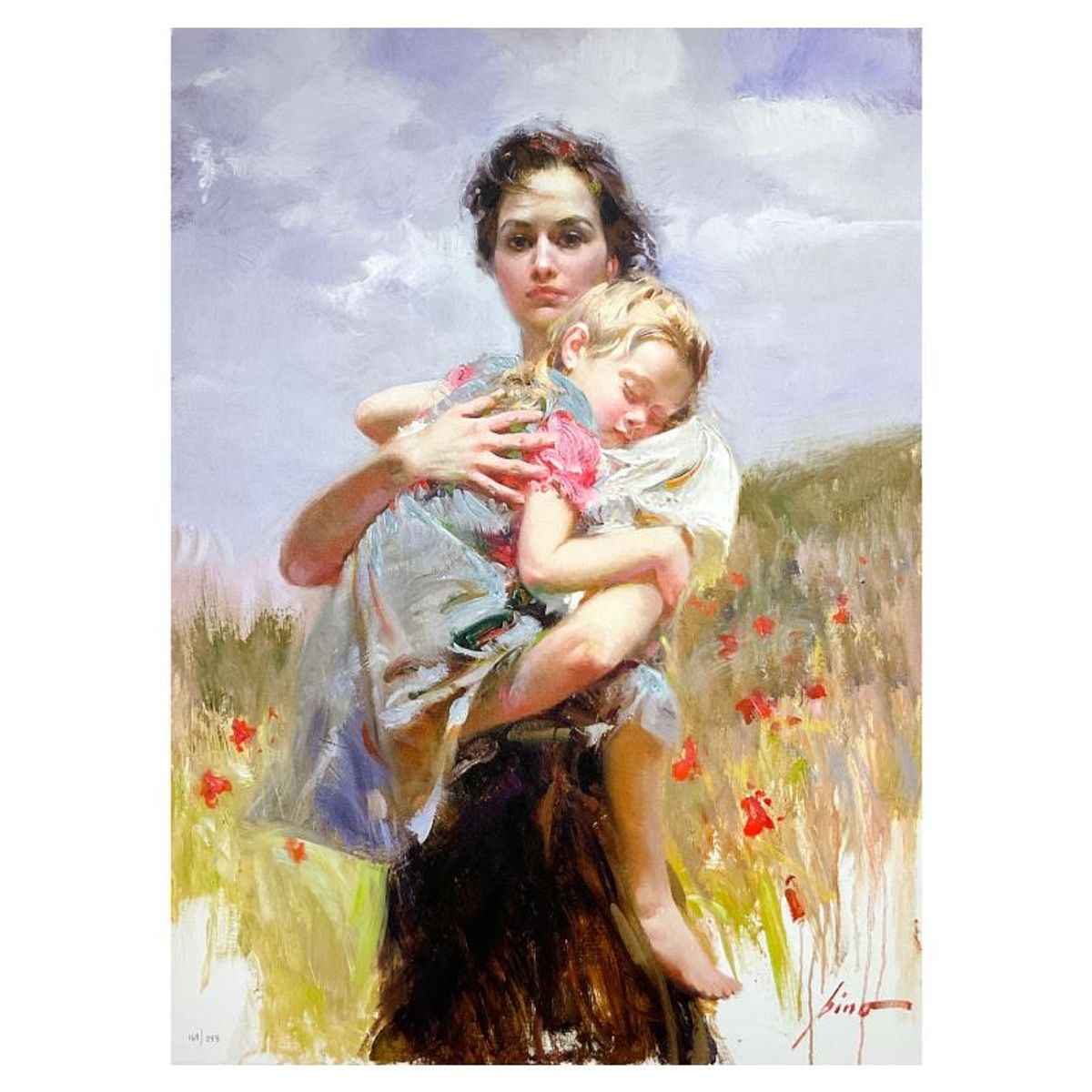 Pino (1939-2010), "Peaceful Rest" Limited Edition on Canvas, Numbered 169/295 and Hand Signed with Certificate of Authenticity.