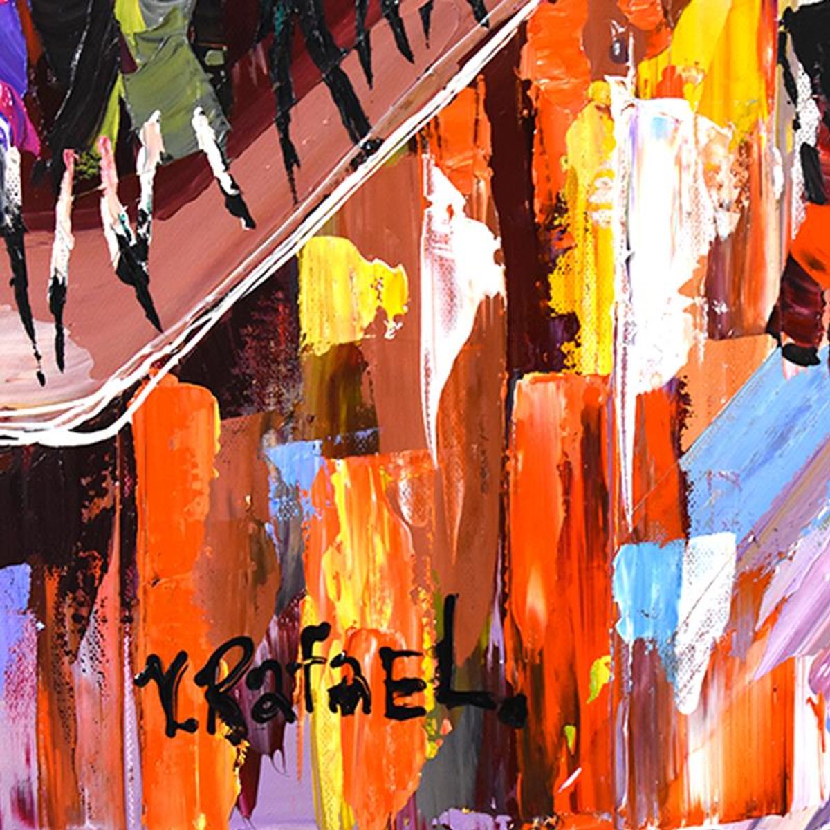 Yana Rafael, "Paris Opera" Original Acrylic Painting on Canvas (40" x 30"), Hand Signed with Letter of Authenticity.