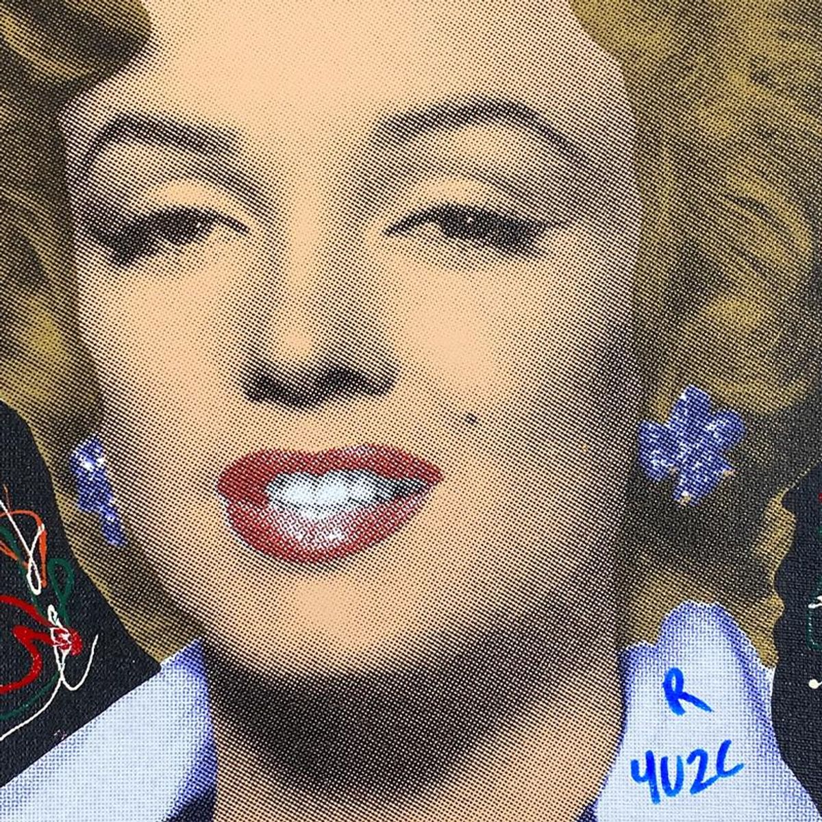 Ringo Daniel Funes, "Marilyn Classic" Framed One-of-a-Kind Mixed Media on Canvas, Hand Signed with Letter of Authenticity.