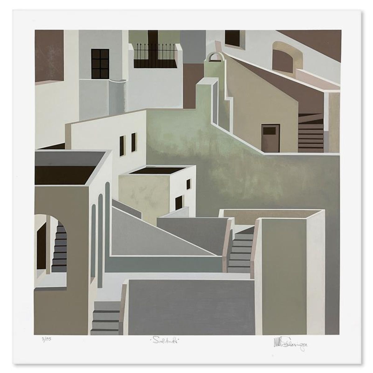 William Schlesinger (1915-2011), "Solitude" Limited Edition Serigraph, Numbered and Hand Signed with Letter of Authenticity