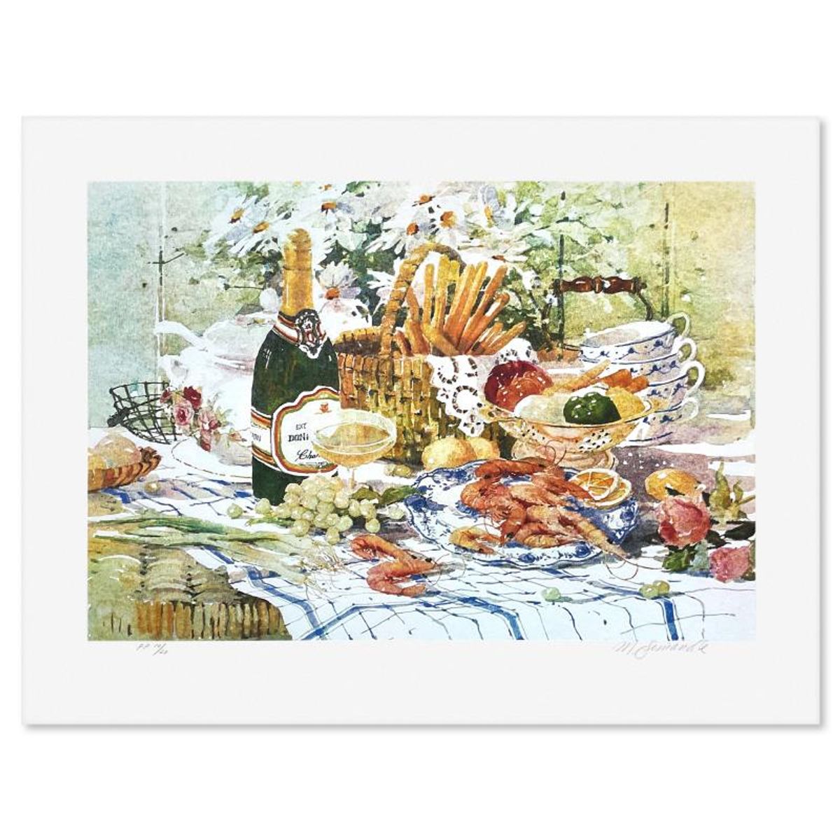 Marilyn Simandle, "Late Brunch" Limited Edition Printers Proof, Numbered 10/20 and Hand Signed with Letter of Authenticity