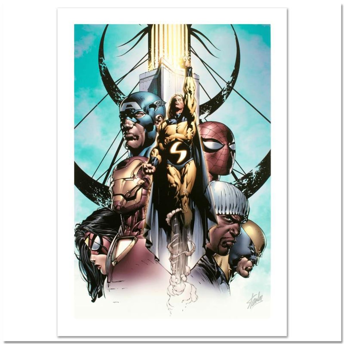 Stan Lee Signed, Marvel Comics "New Avengers #10" Limited Edition Canvas 3/99 with Certificate of Authenticity.
