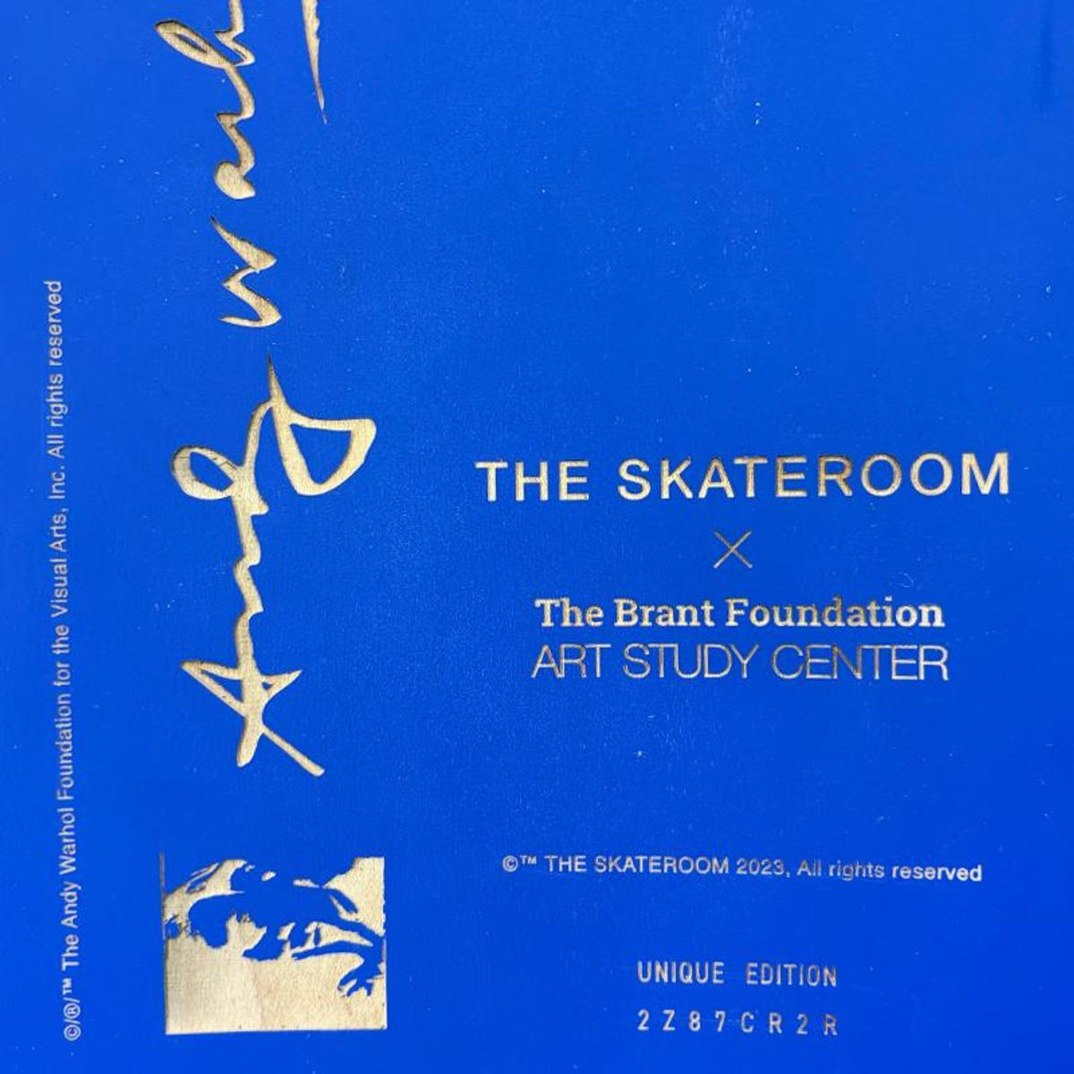 Andy Warhol (1928-1987), "Self-Portrait (Blue)" Framed One-of-a-Kind Unique Edition Skateboard, Signed Inverso with Certificate of Authenticity.