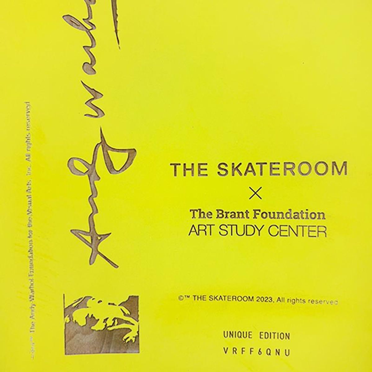 Andy Warhol (1928-1987), "Self-Portrait (Yellow)" Framed One-of-a-Kind Unique Edition Skateboard, Signed Inverso with Certificate of Authenticity.