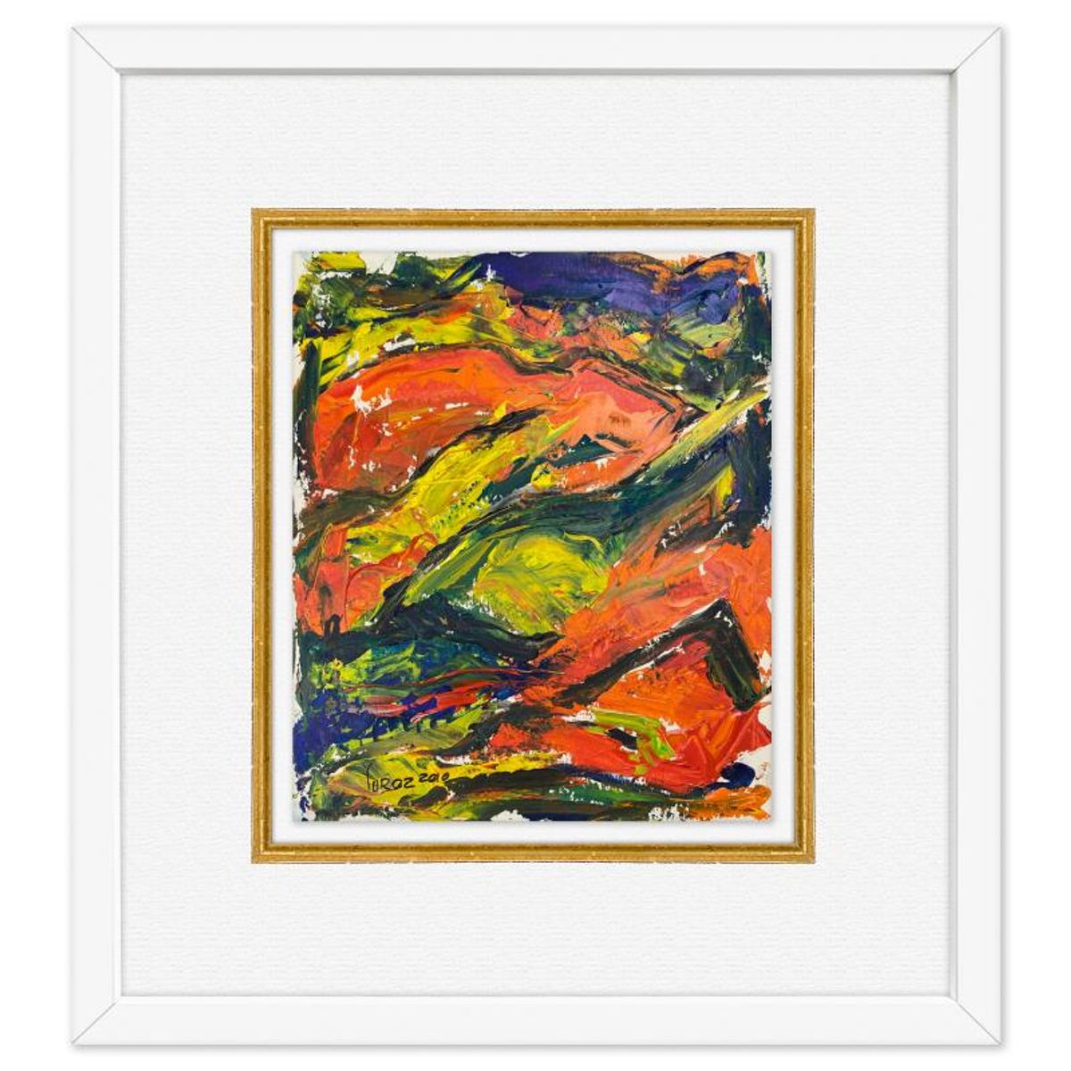 Yuroz, Framed Original Painting, Hand Signed with Letter of Authenticity.