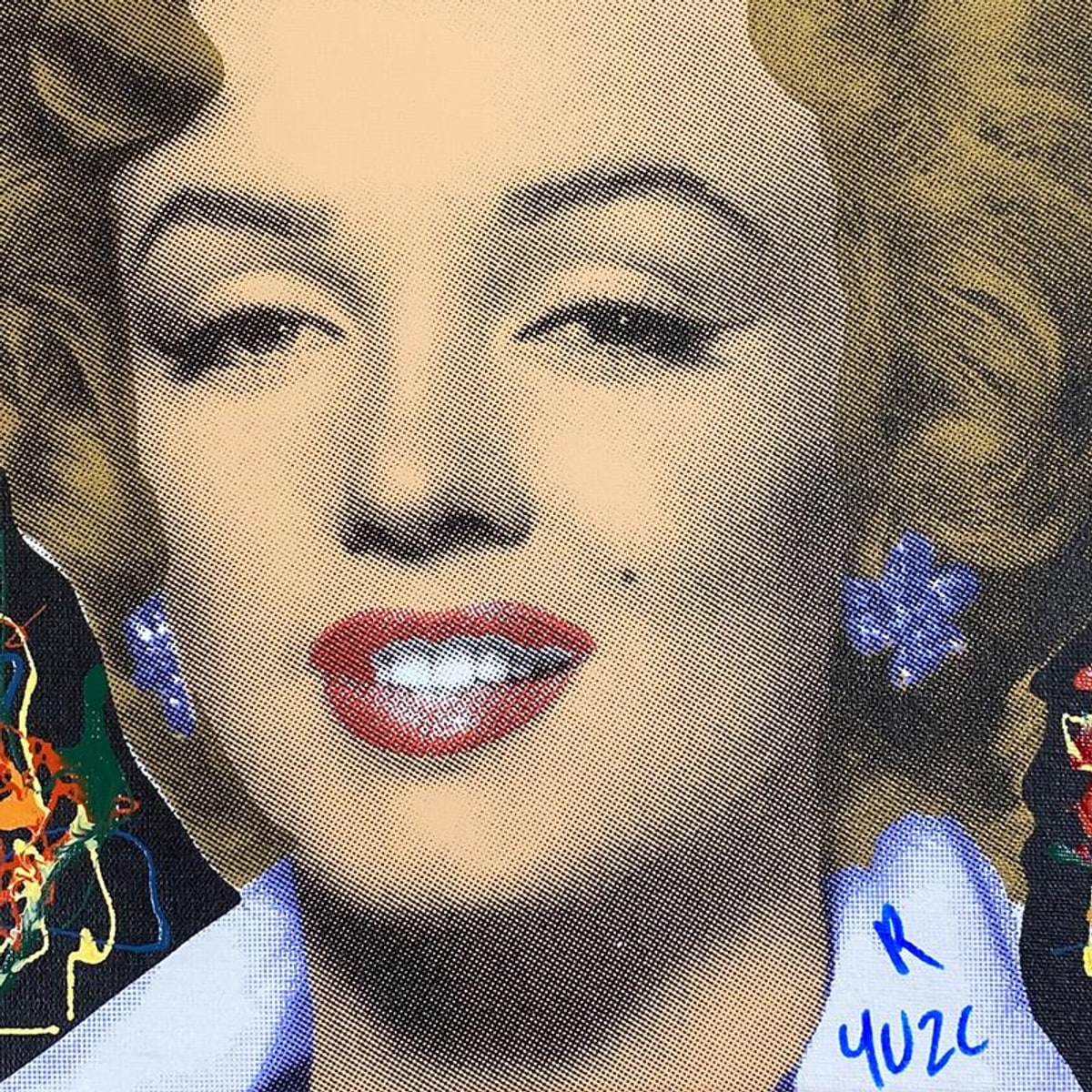 "Ringo" Daniel Funes, "Marilyn Classic" Framed One-of-a-Kind Mixed Media on Canvas, Hand Signed with Letter of Authenticity.