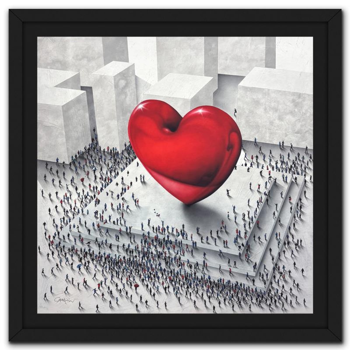 Craig Alan, "Populus: Loves Reach" Framed Limited Edition, Numbered and Hand Signed with Letter of Authenticity.
