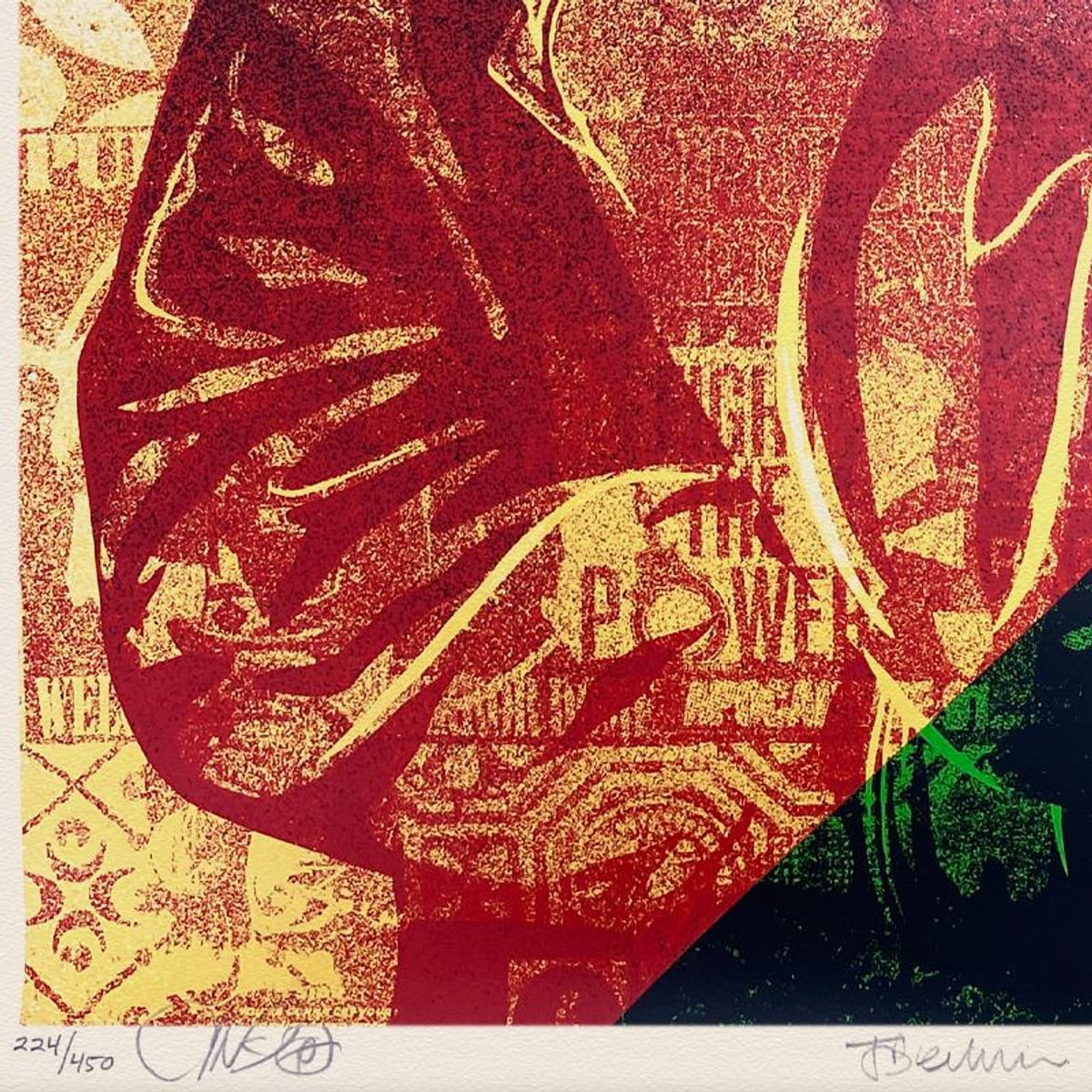 Shepard Fairey & Janette Beckman, "Chuck D Collage" Limited Edition Screen Print, Numbered 224/450 and Hand Signed by the artists and Chuck D with Letter of Authenticity