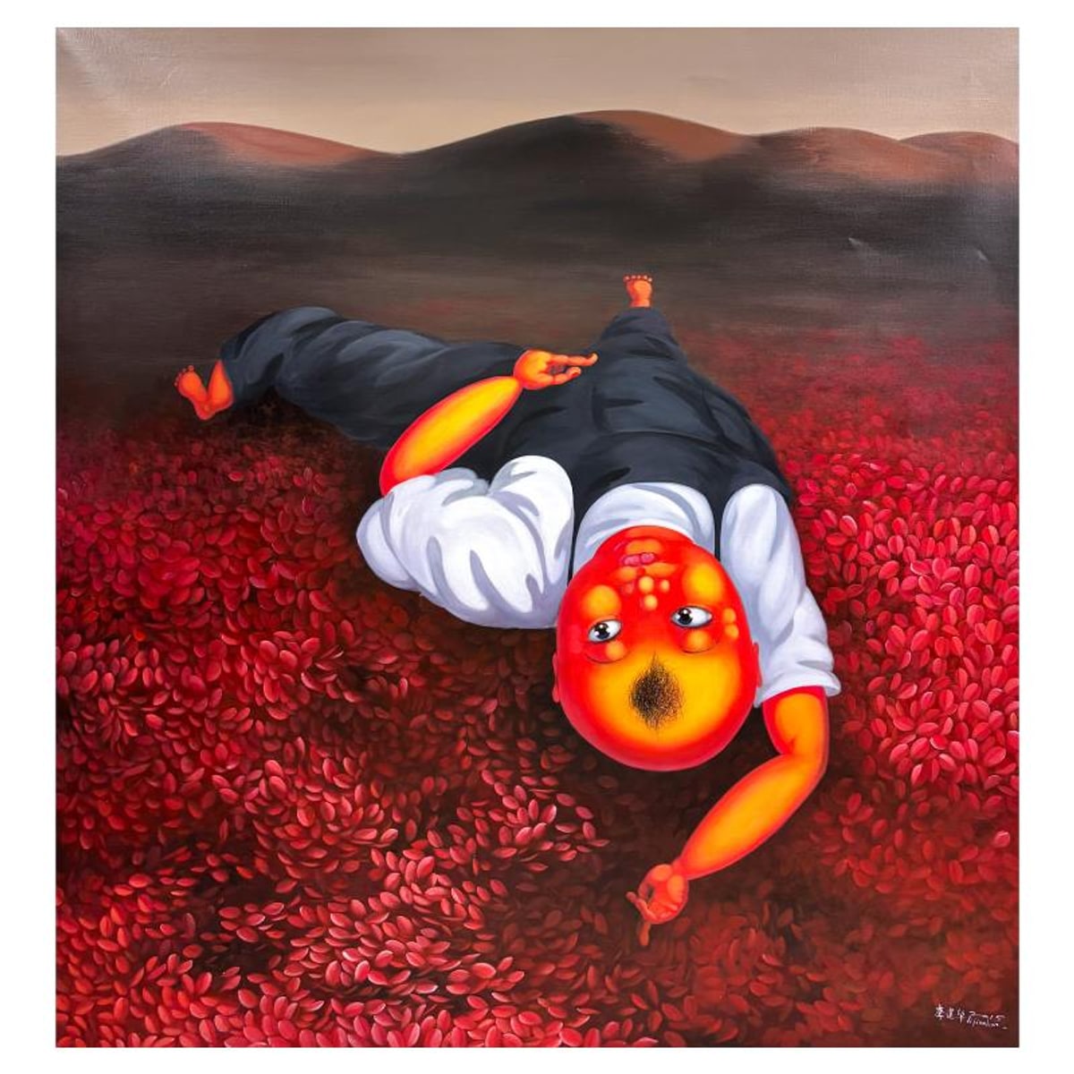 Li Jian Hua, "Closer Thoughts" Original Oil Painting on Canvas, Hand Signed with Letter of Authenticity.