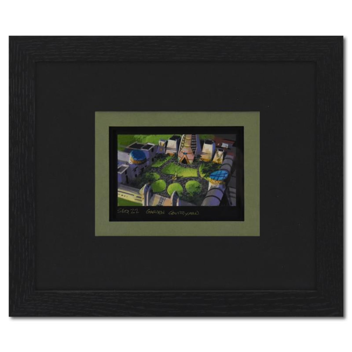 Marvel Comics, "Seq 22 Garden Courtyard" Framed Original Story Board Production Painting with Letter of Authenticity.