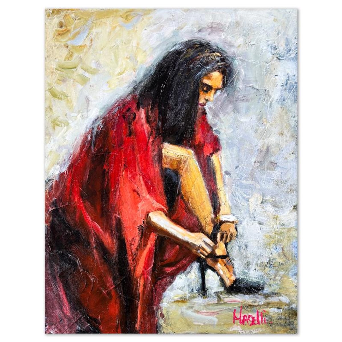 Michael Maselli, Original Painting on Board, Hand Signed with Letter of Authenticity.