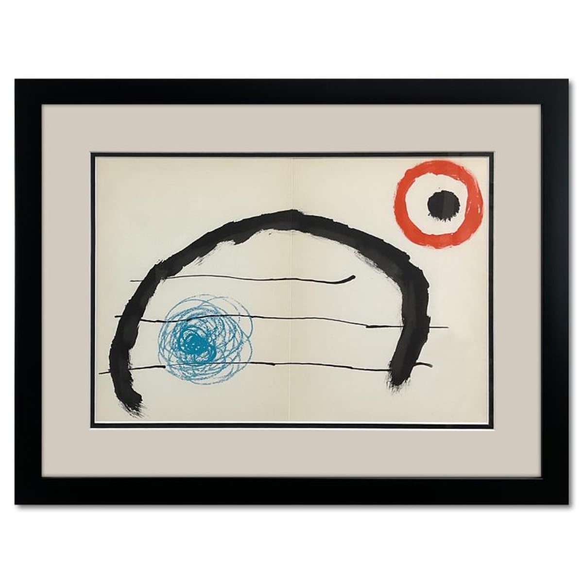Joan Miro (1893-1983), Framed Lithograph with Letter of Authenticity.