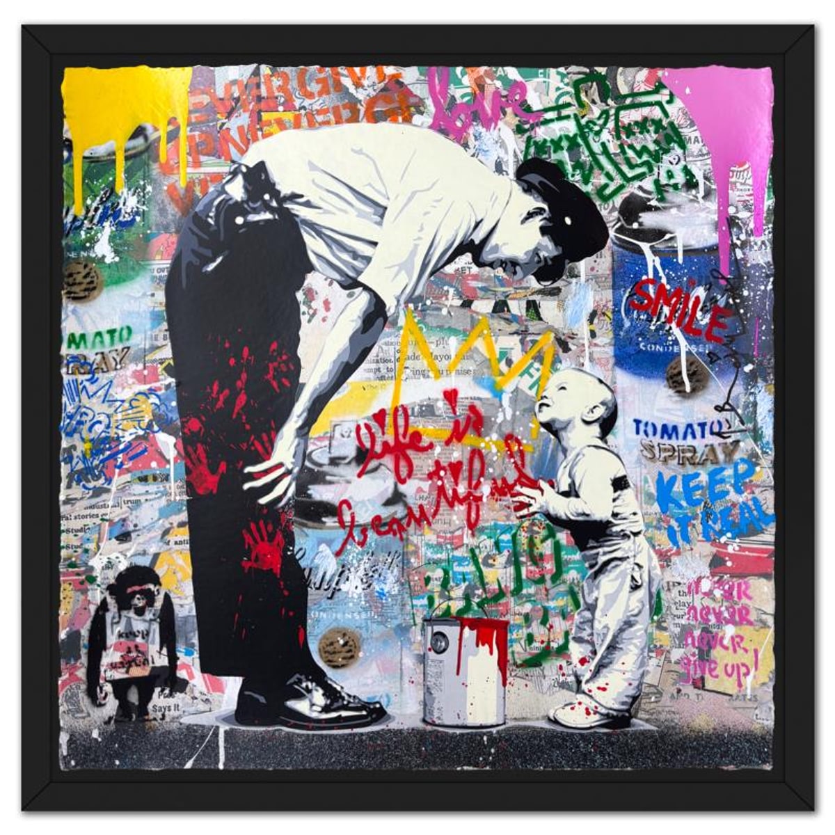 Mr Brainwash, "Not Guilty" Framed Mixed Media Original, Hand Signed with Certificate of Authenticity.