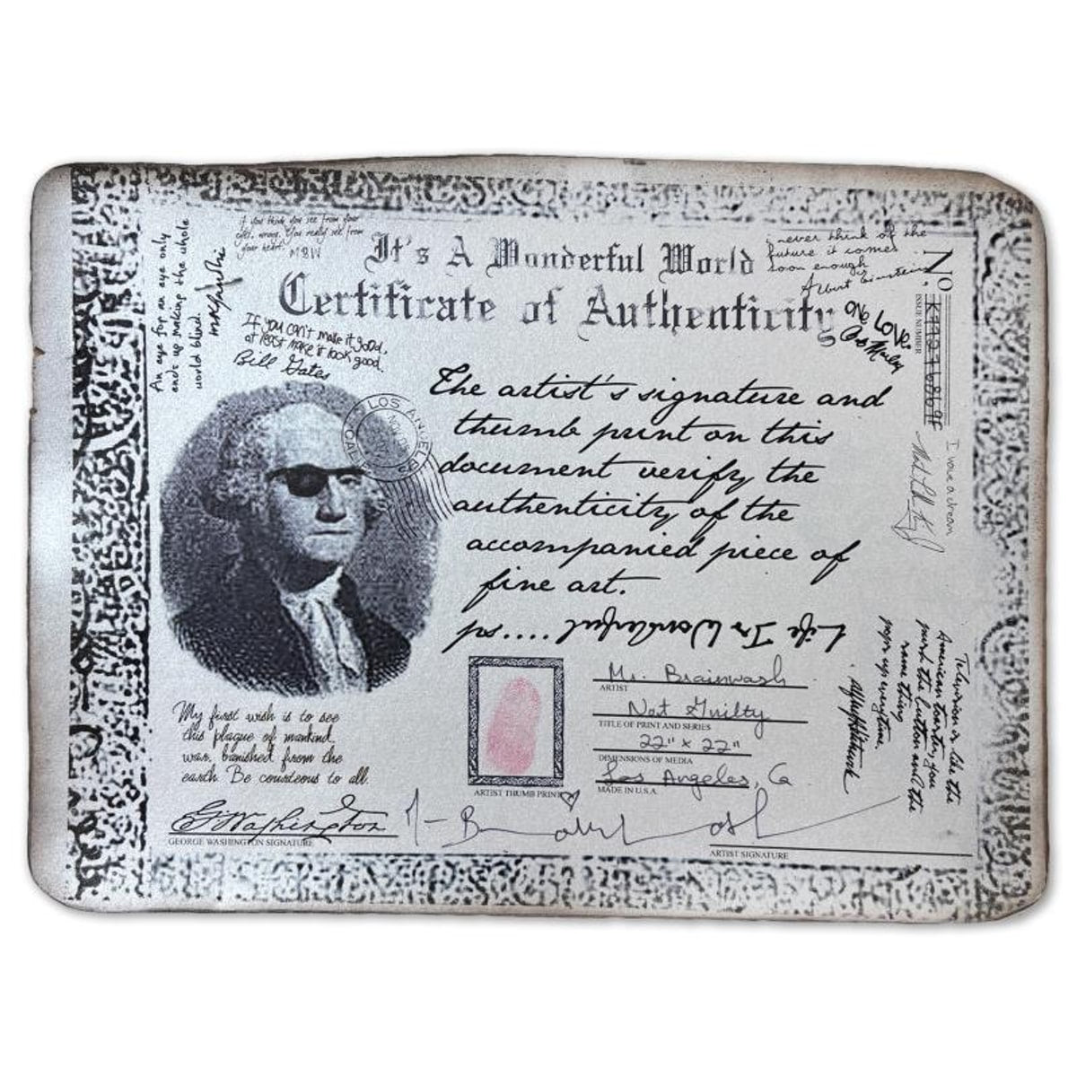 Mr Brainwash, "Not Guilty" Framed Mixed Media Original, Hand Signed with Certificate of Authenticity.