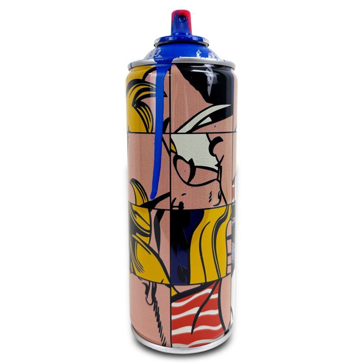 Mr Brainwash, "Frankenstein - BLUE" Hand Painted Limited Edition Spray Can, Numbered with Certificate of Authenticity.