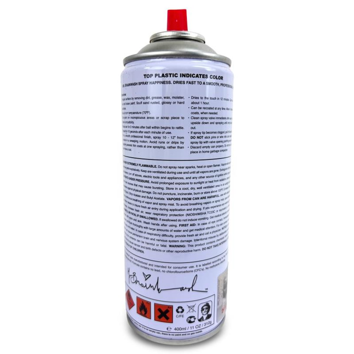 Mr Brainwash, "Captain America - RED" Hand Painted Limited Edition Spray Can, Numbered and Signed with Certificate of Authenticity.