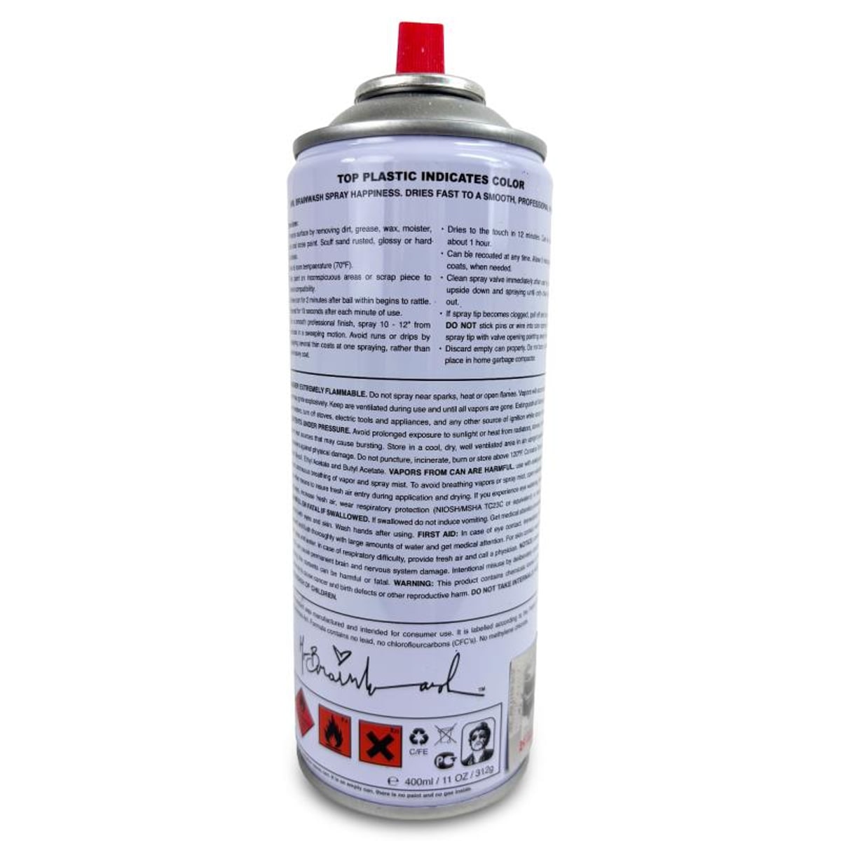 Mr Brainwash, "Captain America - WHITE" Hand Painted Limited Edition Spray Can, Numbered and Signed with Certificate of Authenticity.