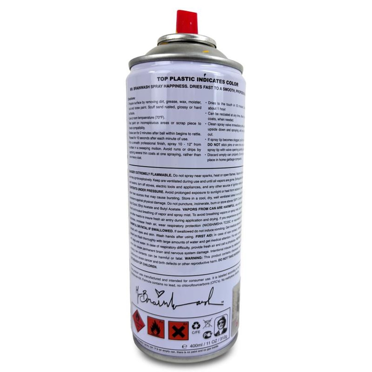 Mr Brainwash, "Iron Man - YELLOW" Hand Painted Limited Edition Spray Can, Numbered and Signed with Certificate of Authenticity.