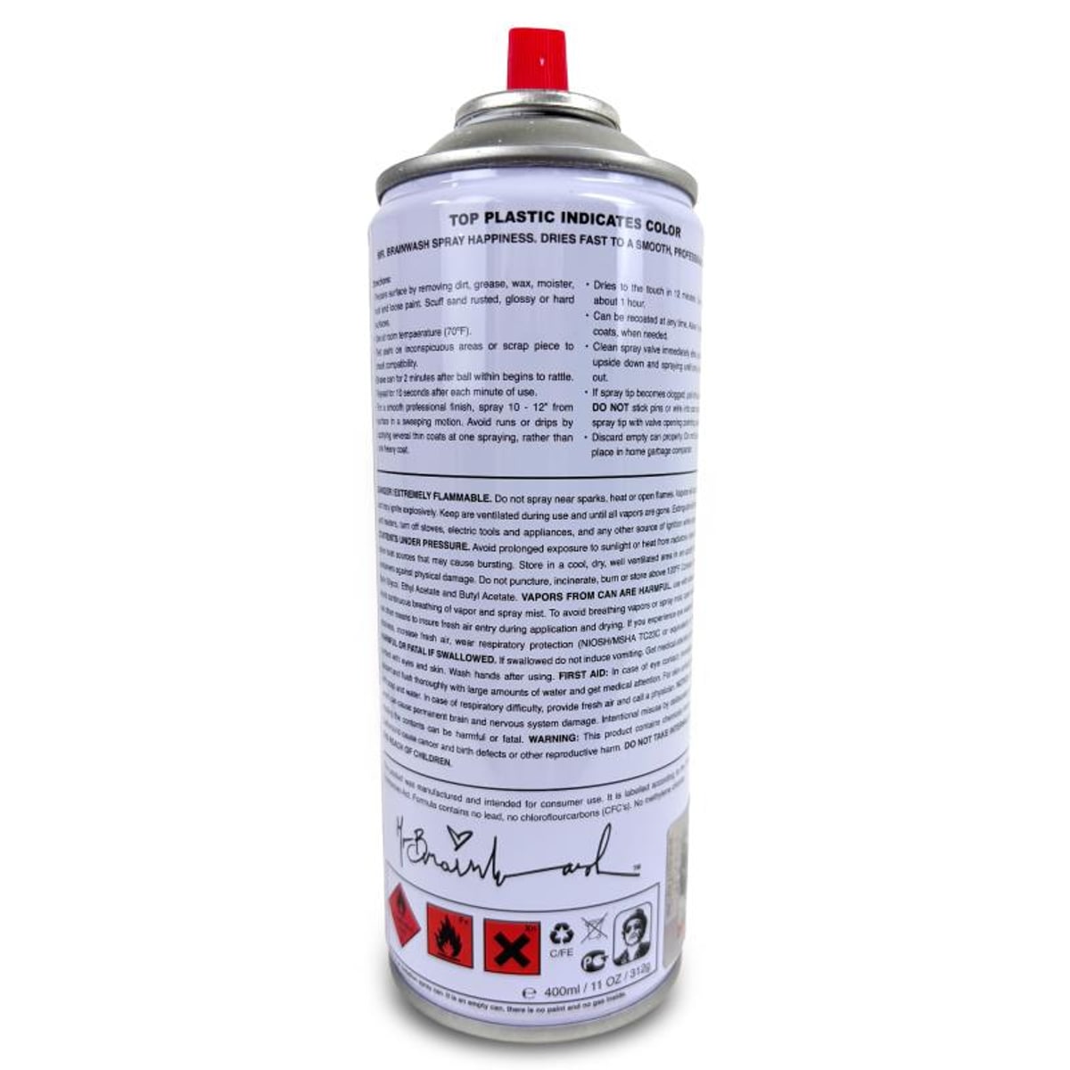 Mr Brainwash, "Spider-Man - WHITE" Hand Painted Limited Edition Spray Can, Numbered and Signed with Certificate of Authenticity.