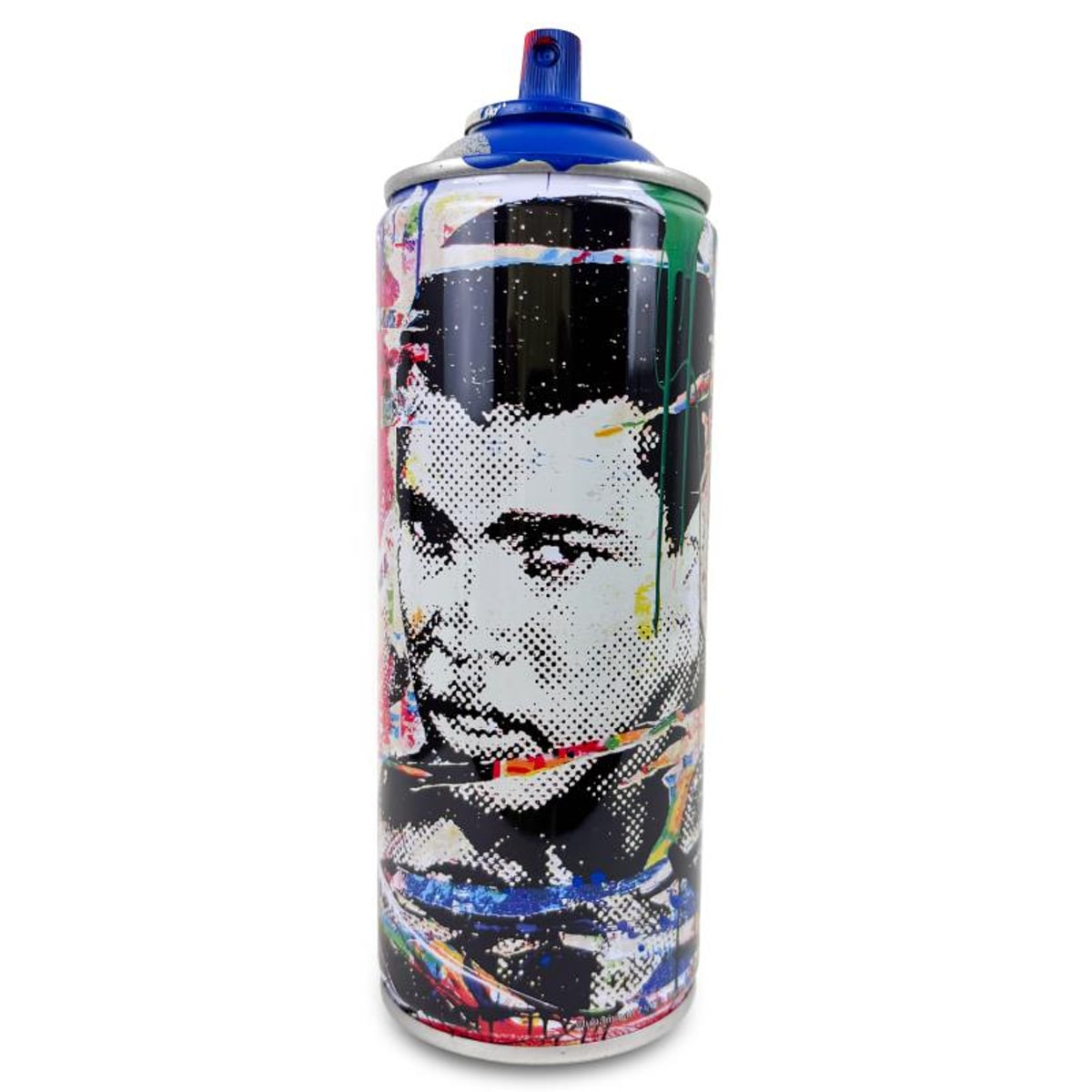 Mr Brainwash, "Champ - BLUE" Hand Painted Limited Edition Spray Can, Numbered with Certificate of Authenticity.